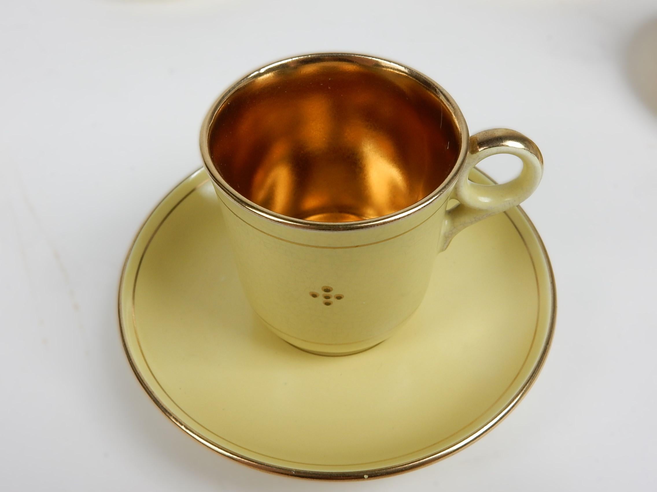 Suédois Art Déco GEFLE of Sweden Demitasse Espresso Cup & Saucer set of 11 en vente
