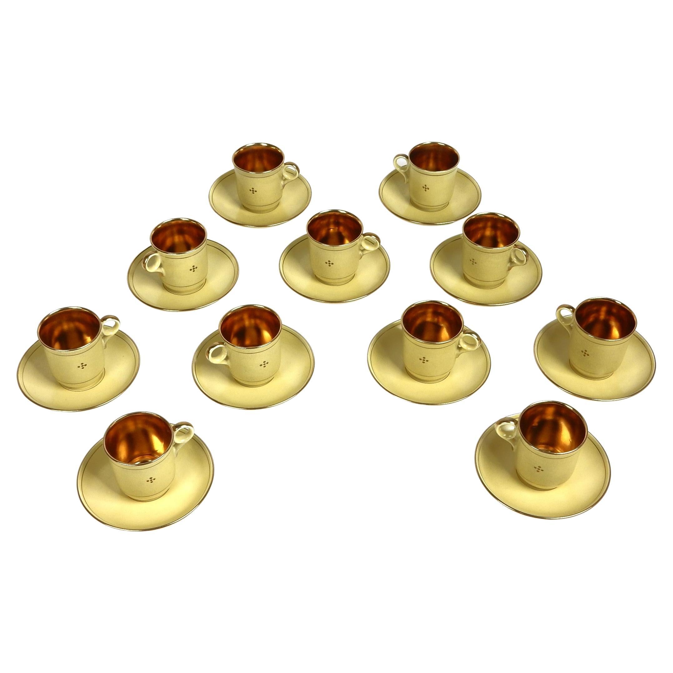 Art Deco era GEFLE of Sweden Demitasse Espresso Cup & Saucer set of 11