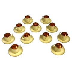 Art Deco era GEFLE of Sweden Demitasse Espresso Cup & Saucer set of 11