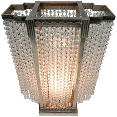 Antique Art Deco Era Glass Bead Skyscraper Illuminare Lamp