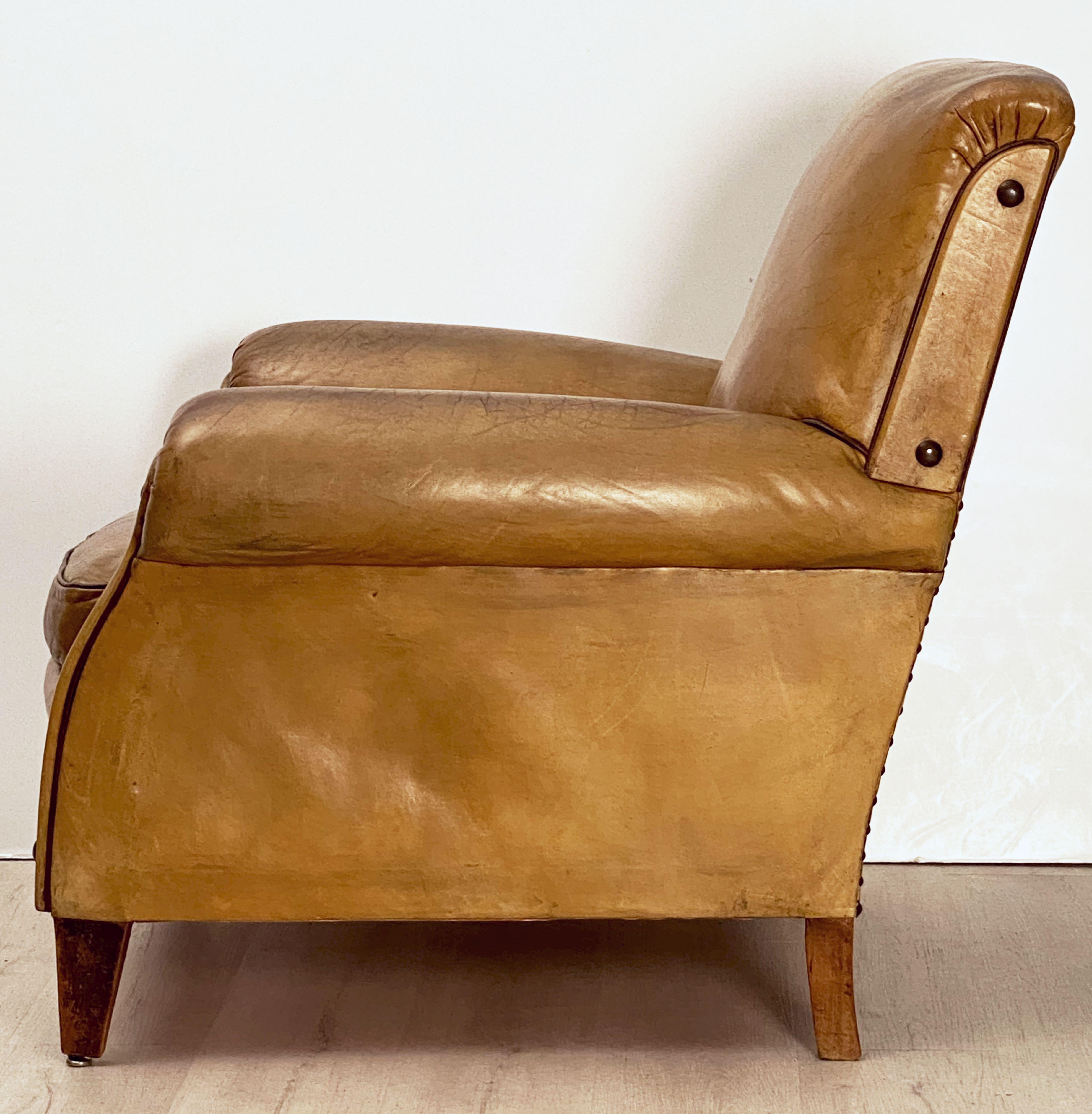 Vintage Dutch Leather Club or Lounge Chair from the Art Deco Era 9