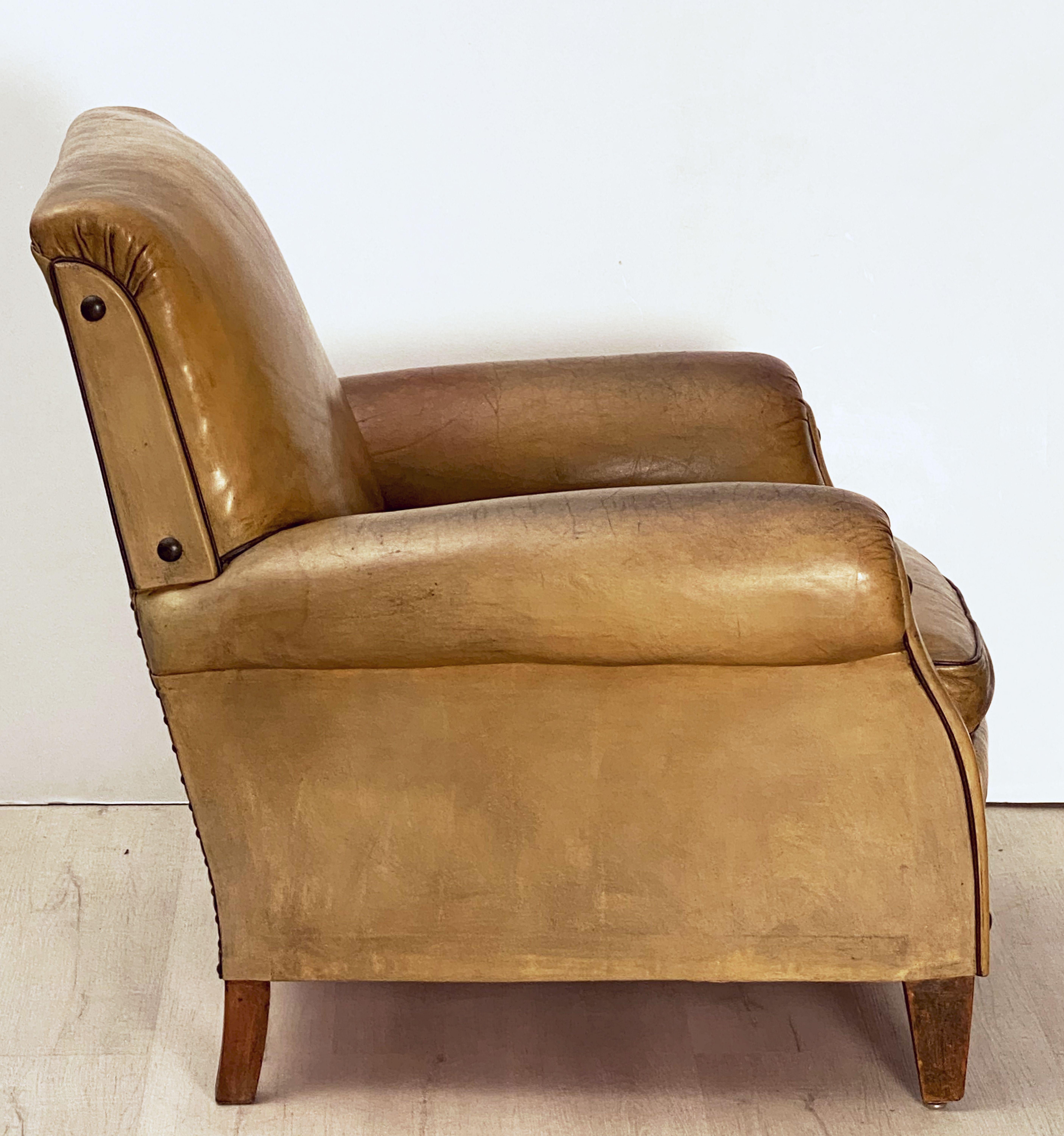 Vintage Dutch Leather Club or Lounge Chair from the Art Deco Era 10