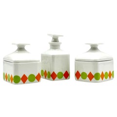 Art Deco Era Limoges Porcelain Toiletry Set, France, circa 1925–1935