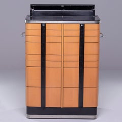 Art Deco Era Medical Cabinet in Maple and Black