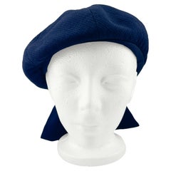Art Deco Era Navy Silk Beret