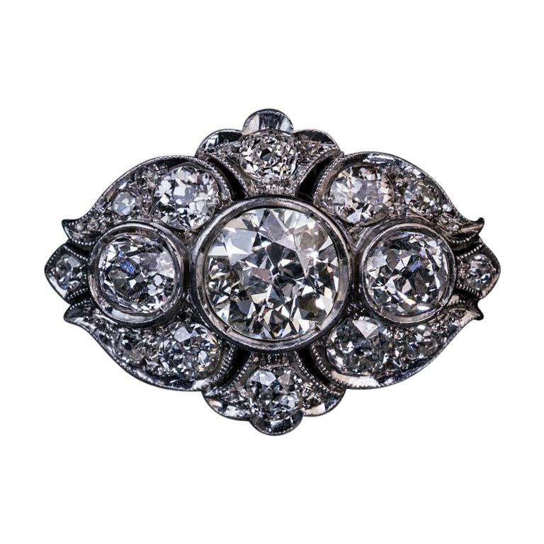 Art Deco Amethyst Diamond Platinum Ring For Sale at 1stDibs