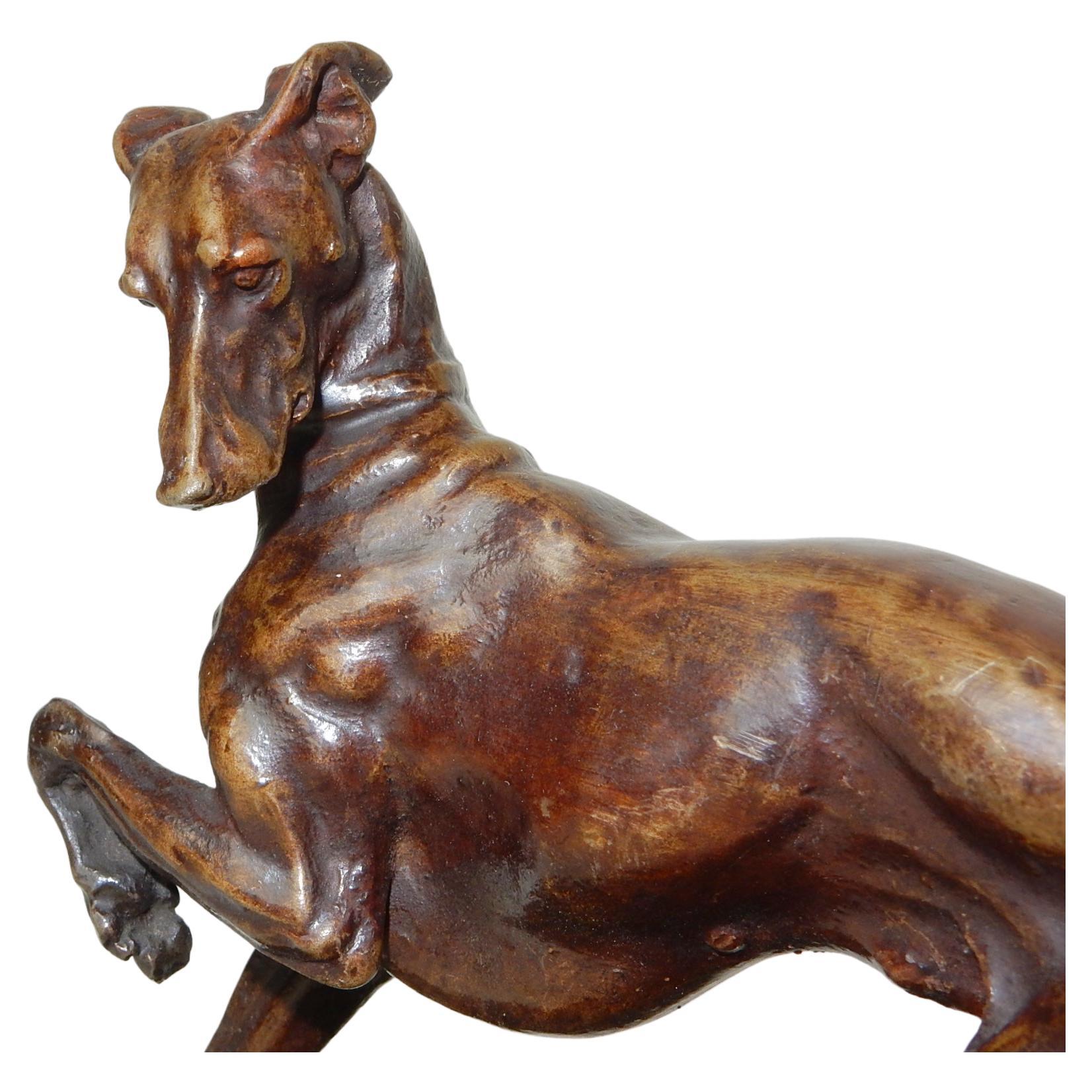 greyhound bronze statue