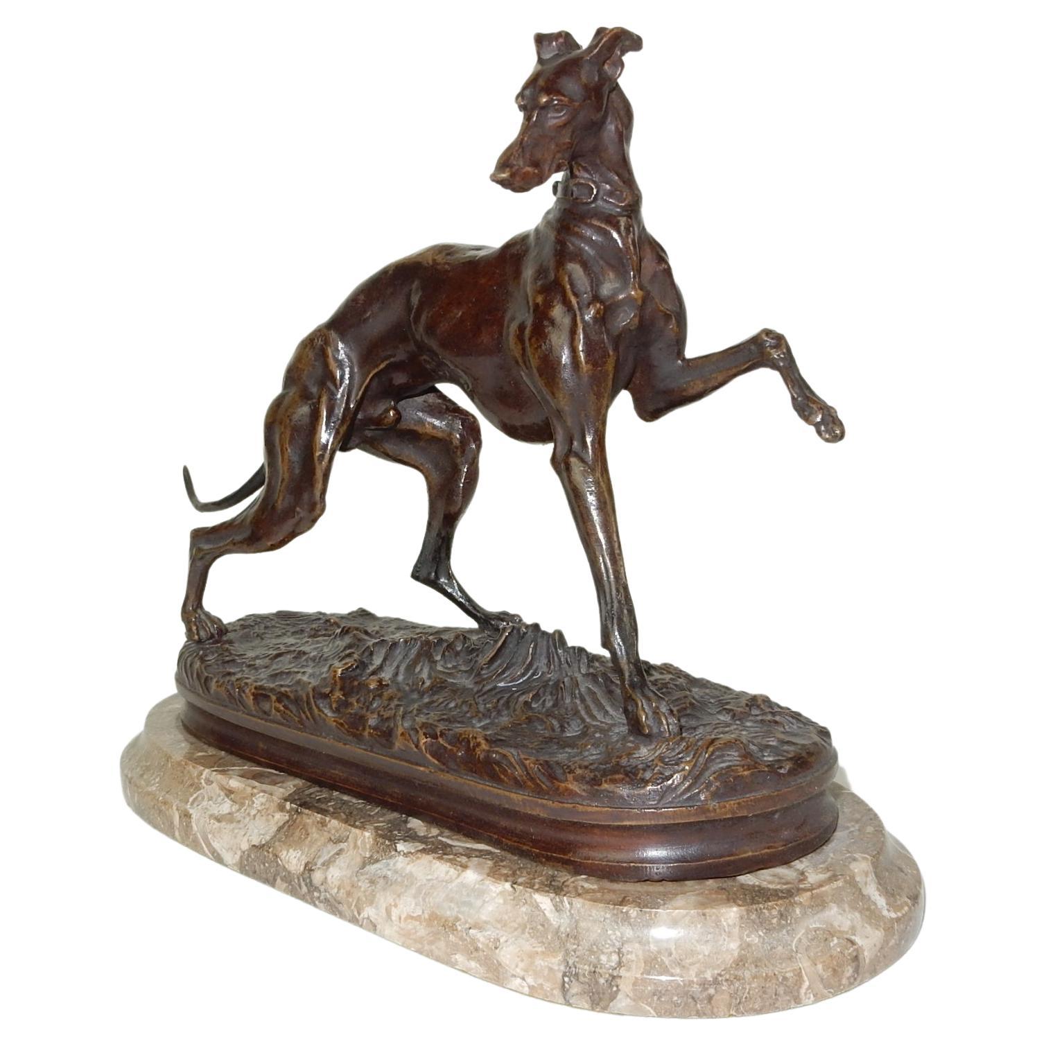 Bronze Pierre Jules « P.J. », époque Art déco Sculptures de lévrier en bronze Mene 1810-1879 en vente