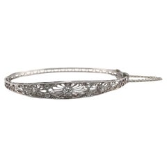 Art Deco Era Platinum Diamond Bangle Bracelet