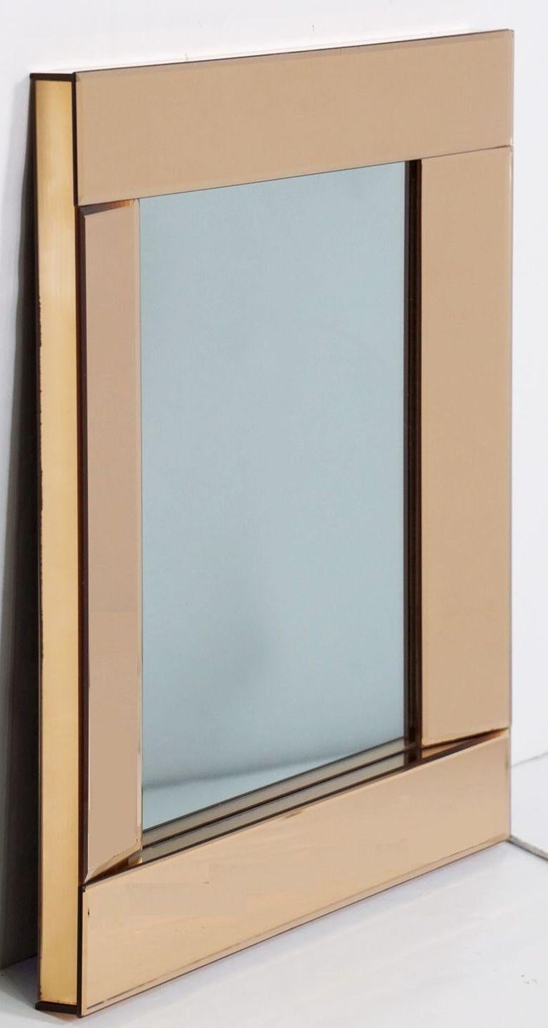 English Art Deco Era Square Wall Mirror from England (H 20 1/4 x W 20 1/4) For Sale