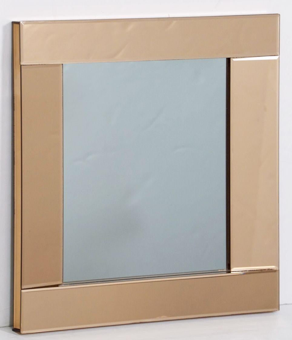 Art Deco Era Square Wall Mirror from England (H 20 1/4 x W 20 1/4) In Good Condition For Sale In Austin, TX