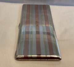 Art Deco Era Sterling Silver and 14k Gold Cigarette Case