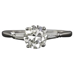 Art Deco Style 1.38 Carat Center Diamond Ring