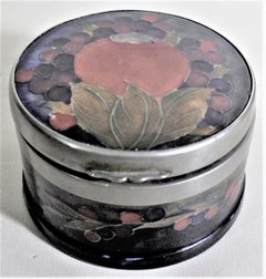 Art Deco Era William Moorcroft Pomegranate Lidded Dresser or Vanity Jar or Box