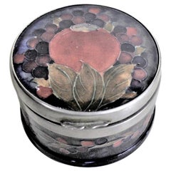 Antique Art Deco Era William Moorcroft Pomegranate Lidded Dresser or Vanity Jar or Box
