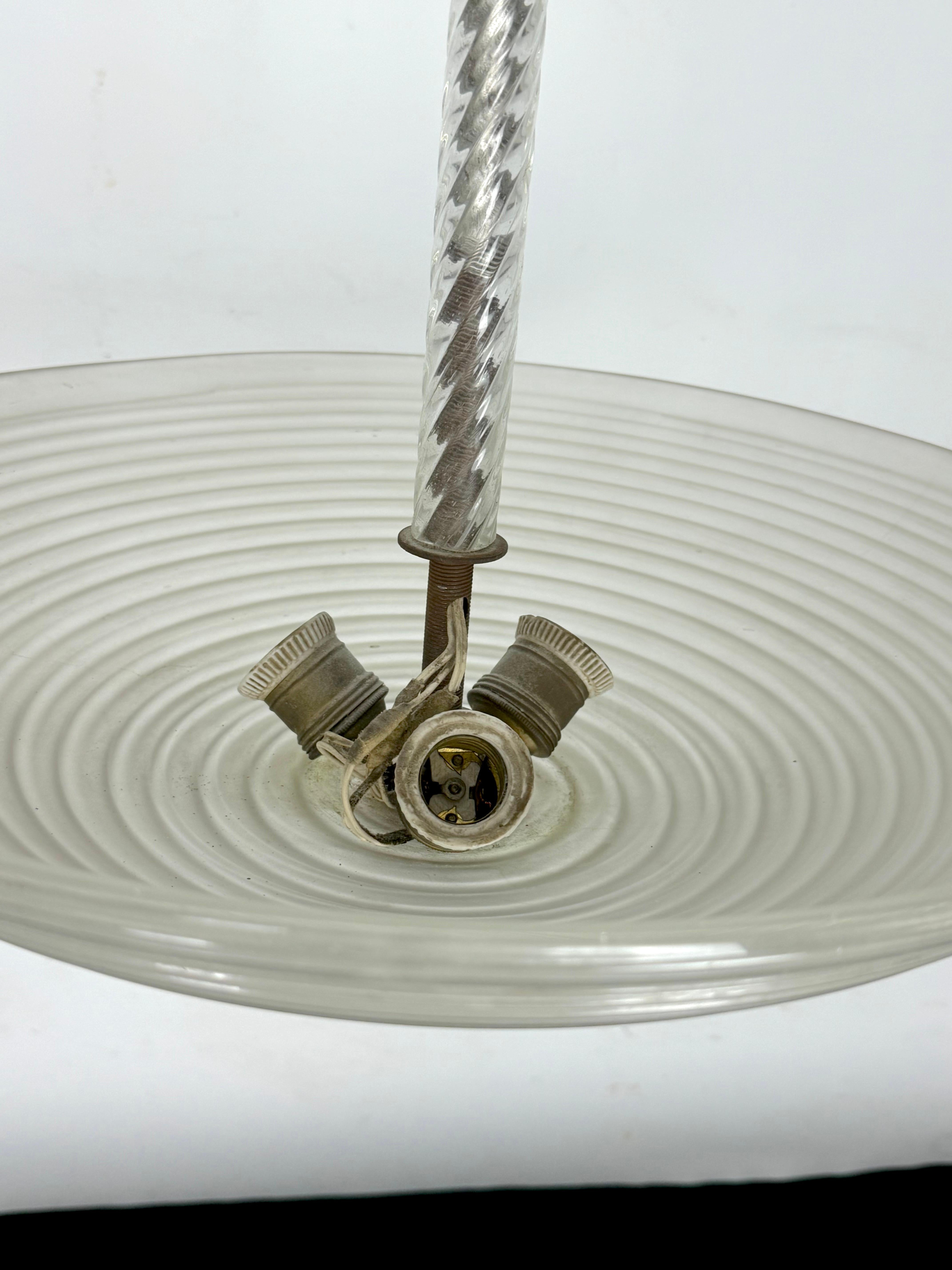Art Deco, Ercole Barovier Pendelleuchte aus Murano Glas aus den 40er Jahren im Angebot 1