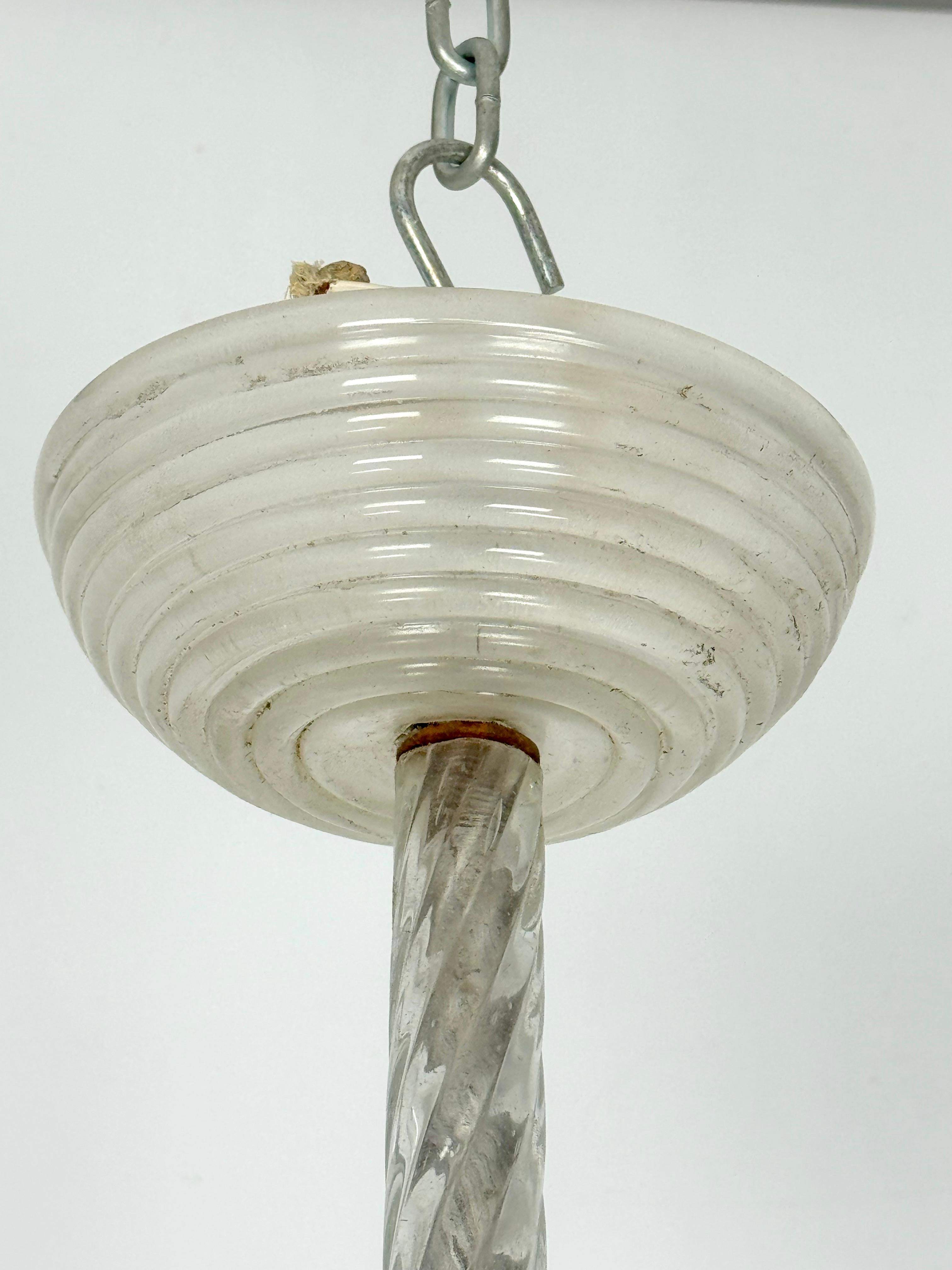 Art Deco, Ercole Barovier Pendelleuchte aus Murano Glas aus den 40er Jahren im Angebot 2