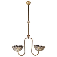 Art Deco Ercole Barovier 
Toso Pendant Light, Murano Glass, 1950s