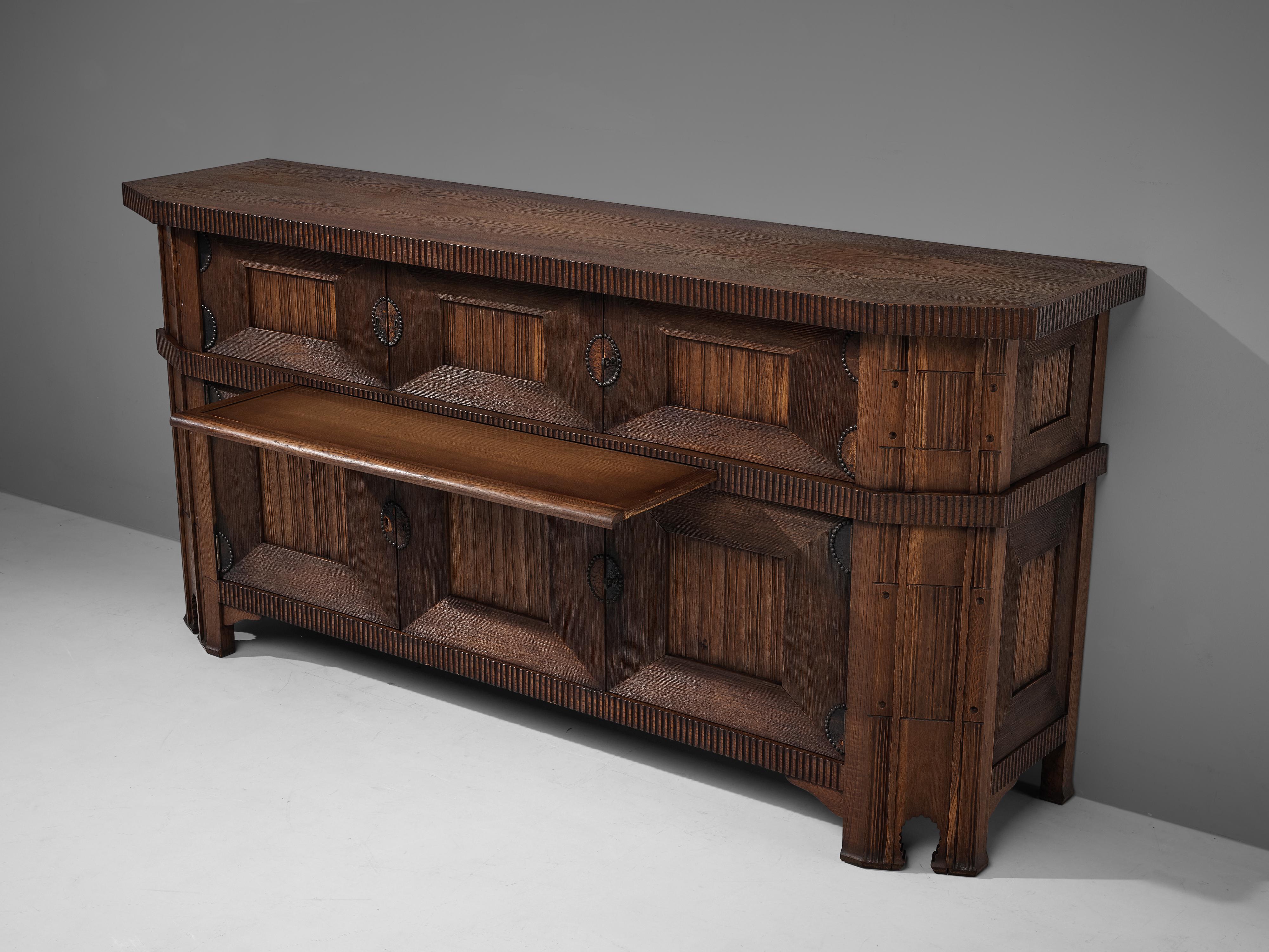 Art Deco Ernesto Valabrega Sideboard in Oak 1