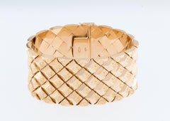 Italian "Escalier" Cuff Bracelet 18kt Yellow Gold