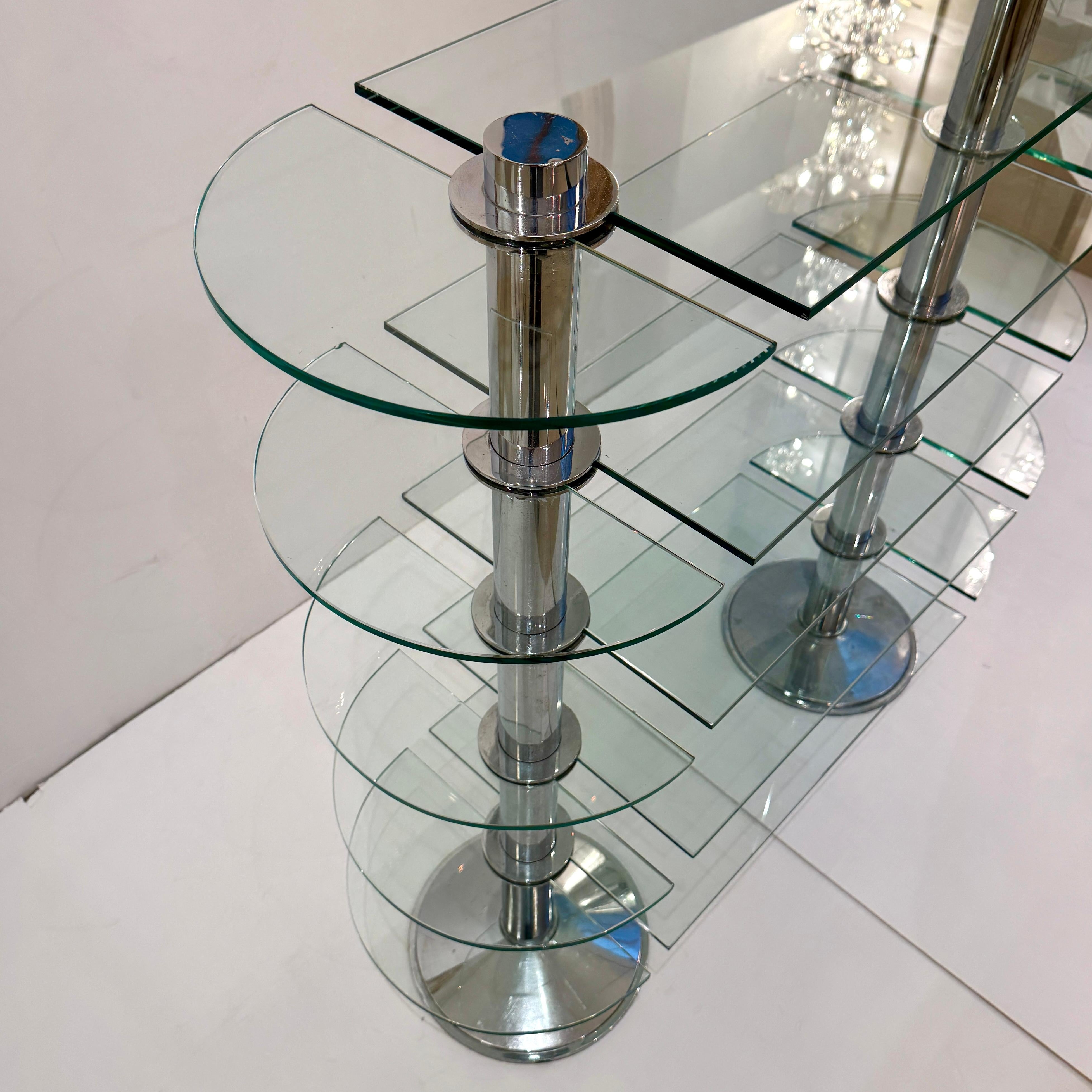 Steel Art Deco Etagere Display Shelf By Siegel, France 1930 For Sale