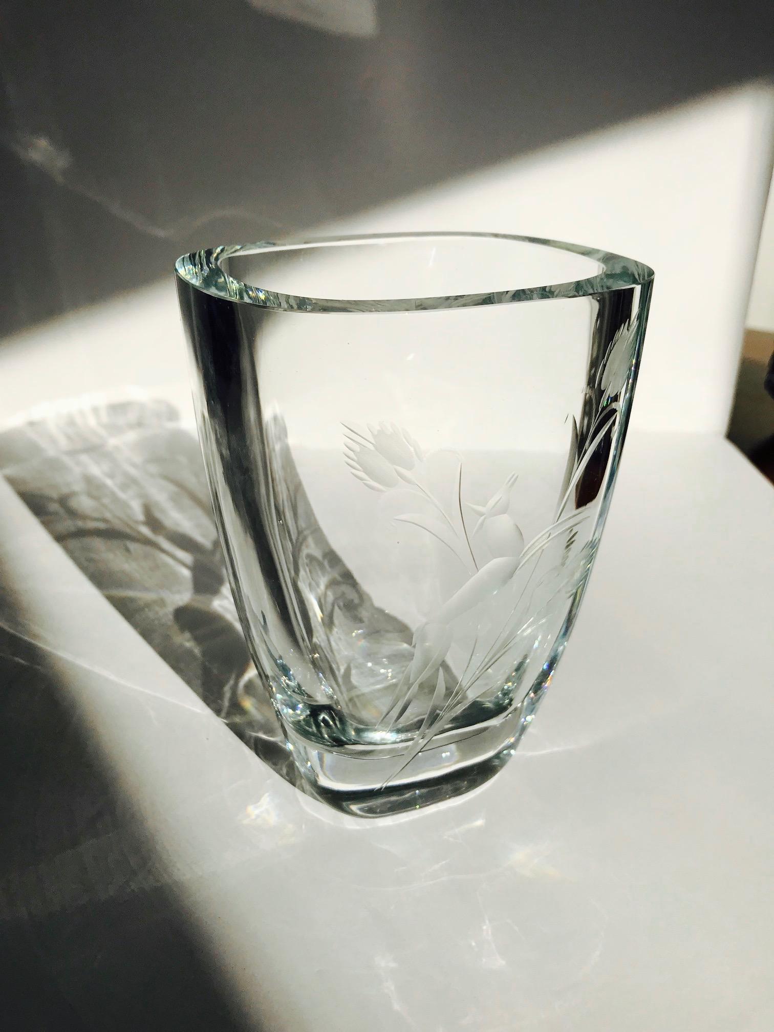 art deco clear glass vase