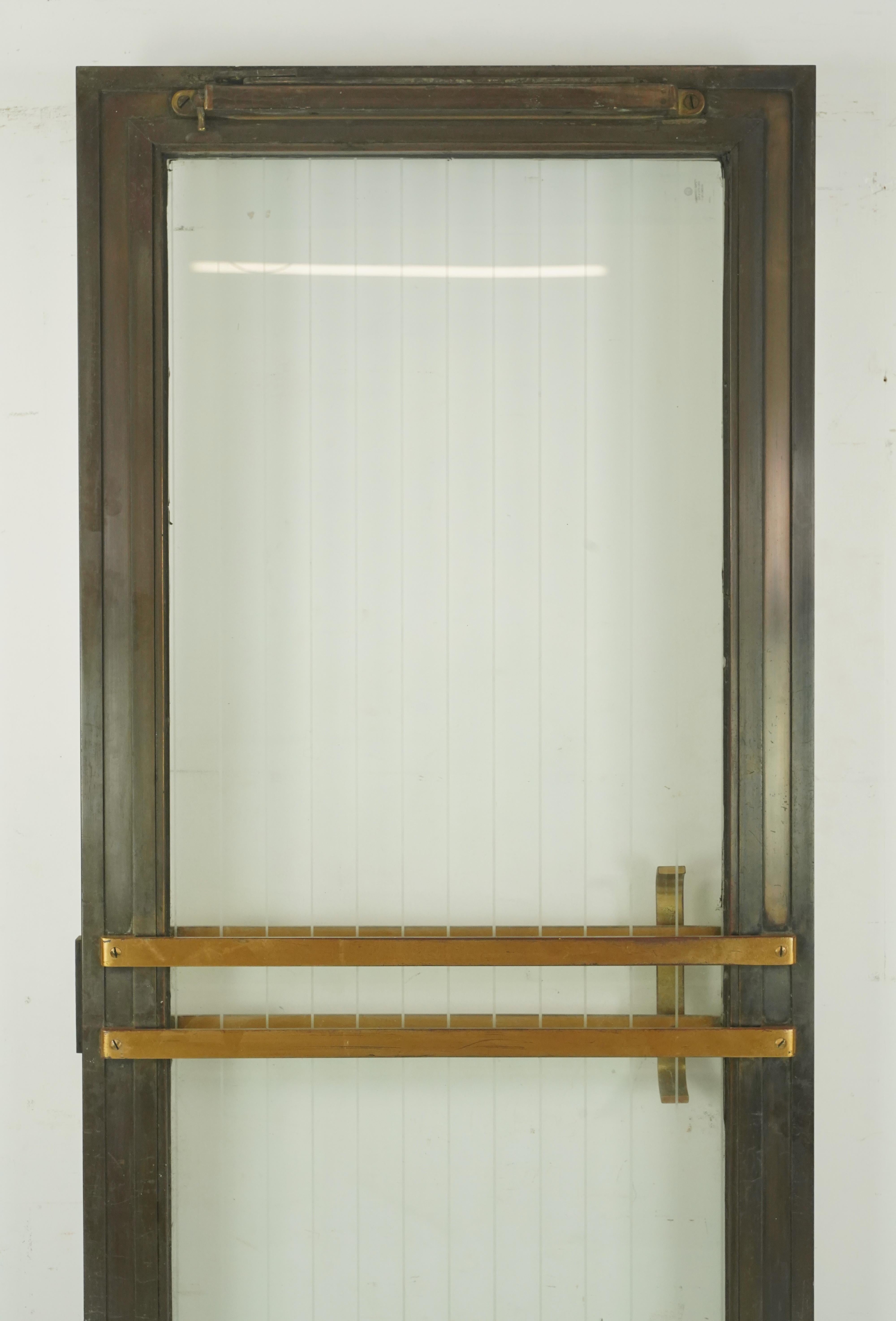 Art Deco Etched Full Glass Bronze Commercial Door 83.5 x 31.75 in. For Sale 5