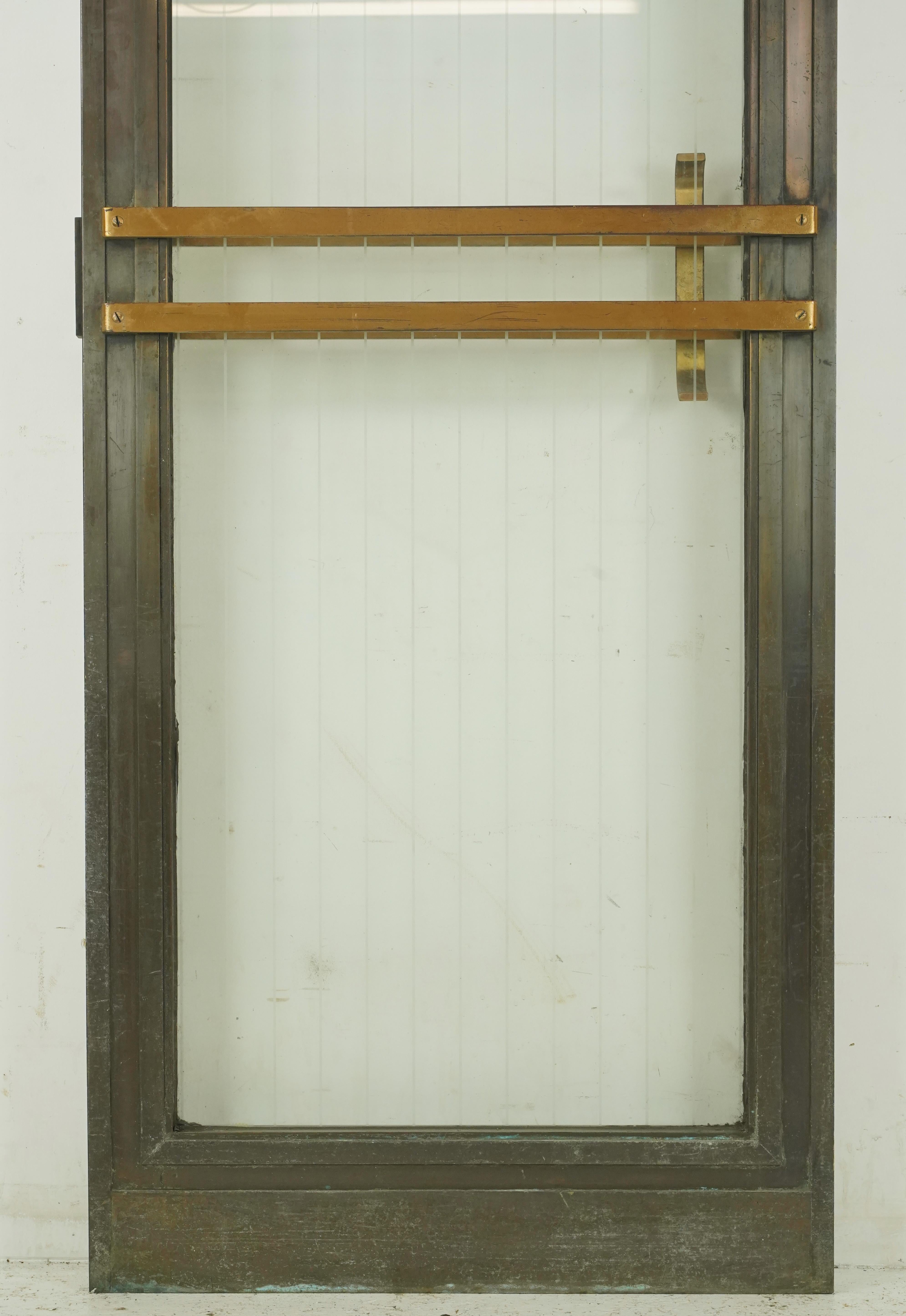 Art Deco Etched Full Glass Bronze Commercial Door 83.5 x 31.75 in. For Sale 7