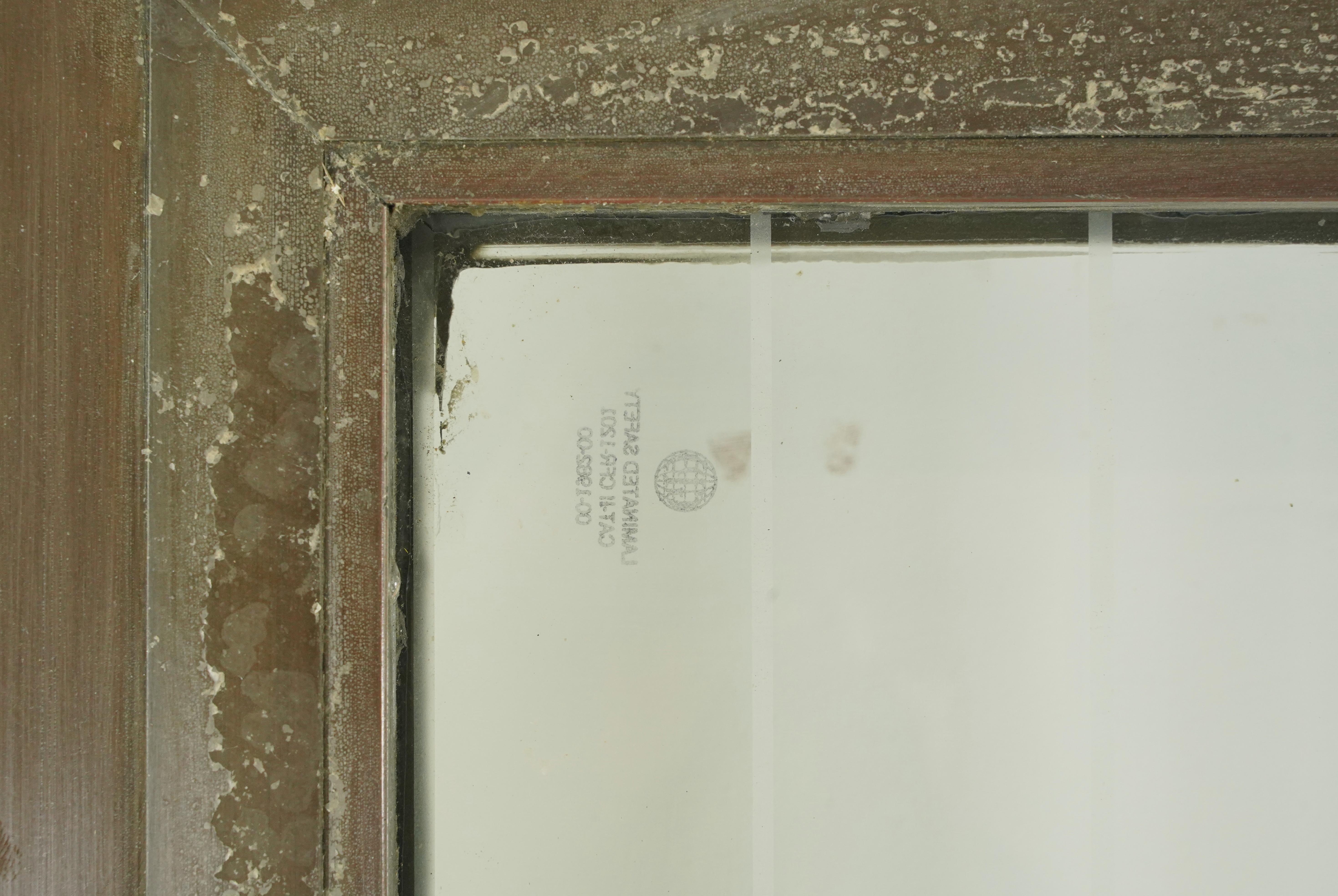 Art Deco Etched Full Glass Bronze Commercial Door 83.5 x 31.75 in. In Good Condition For Sale In New York, NY