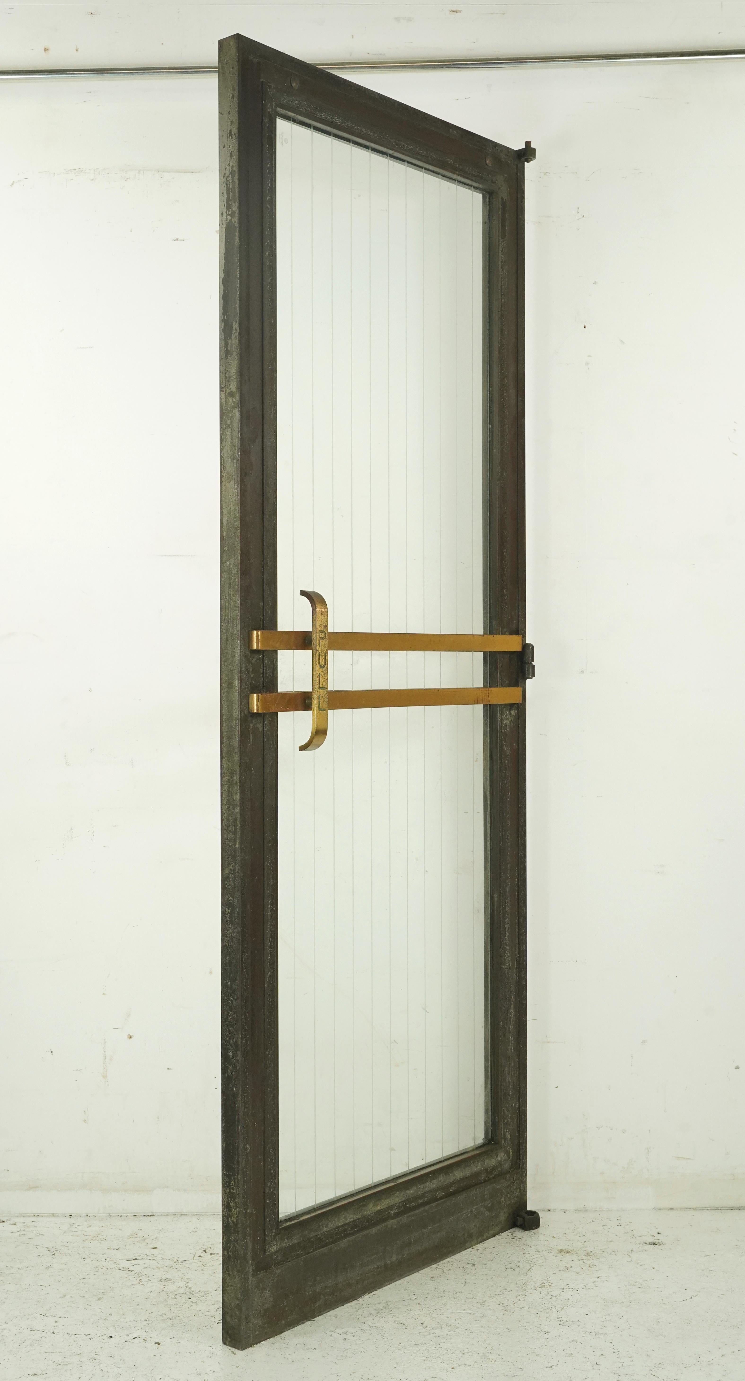 Art Deco Etched Full Glass Bronze Commercial Door 83.5 x 31.75 in. For Sale 3