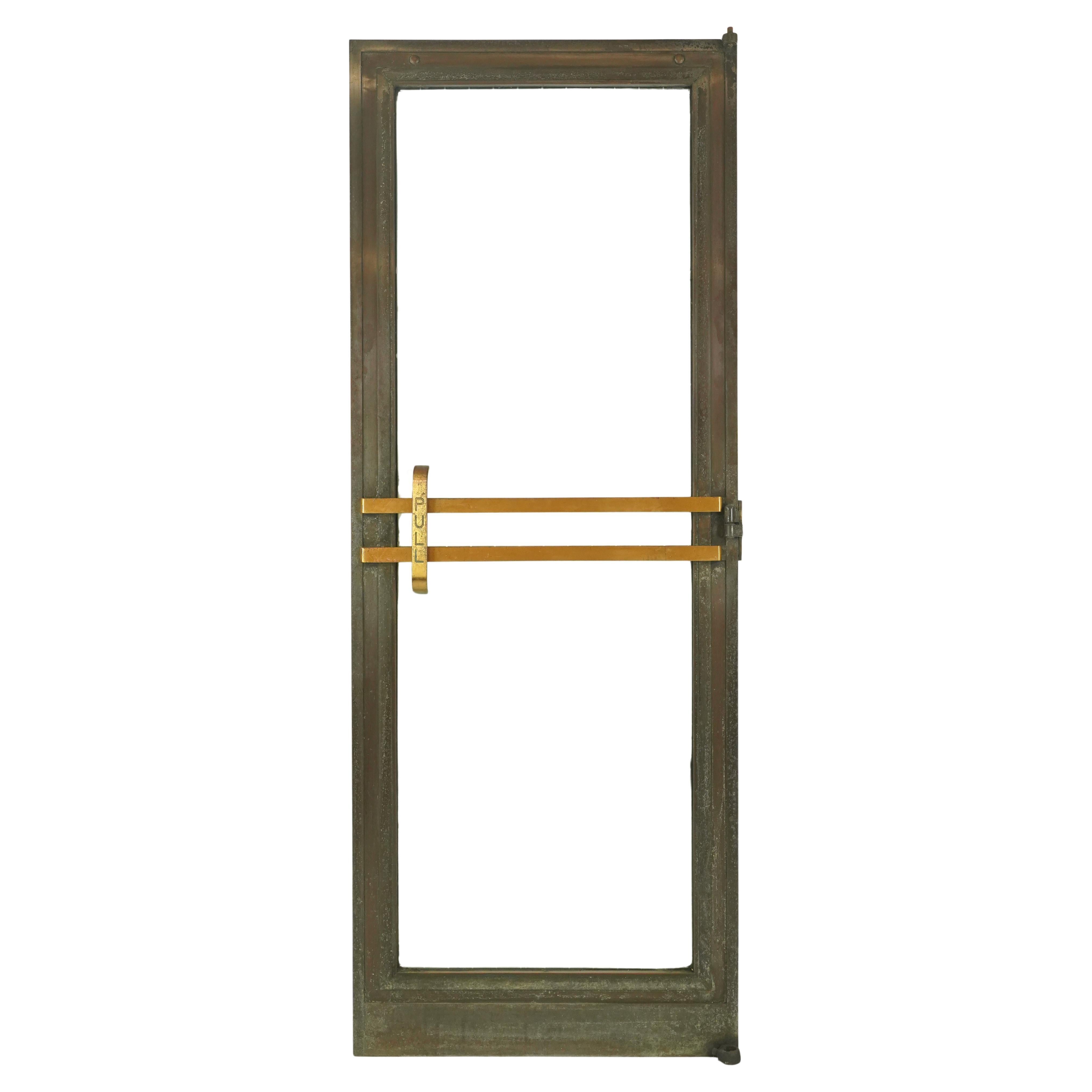 Art Deco Etched Full Glass Bronze Commercial Door 83.5 x 31.75 in.