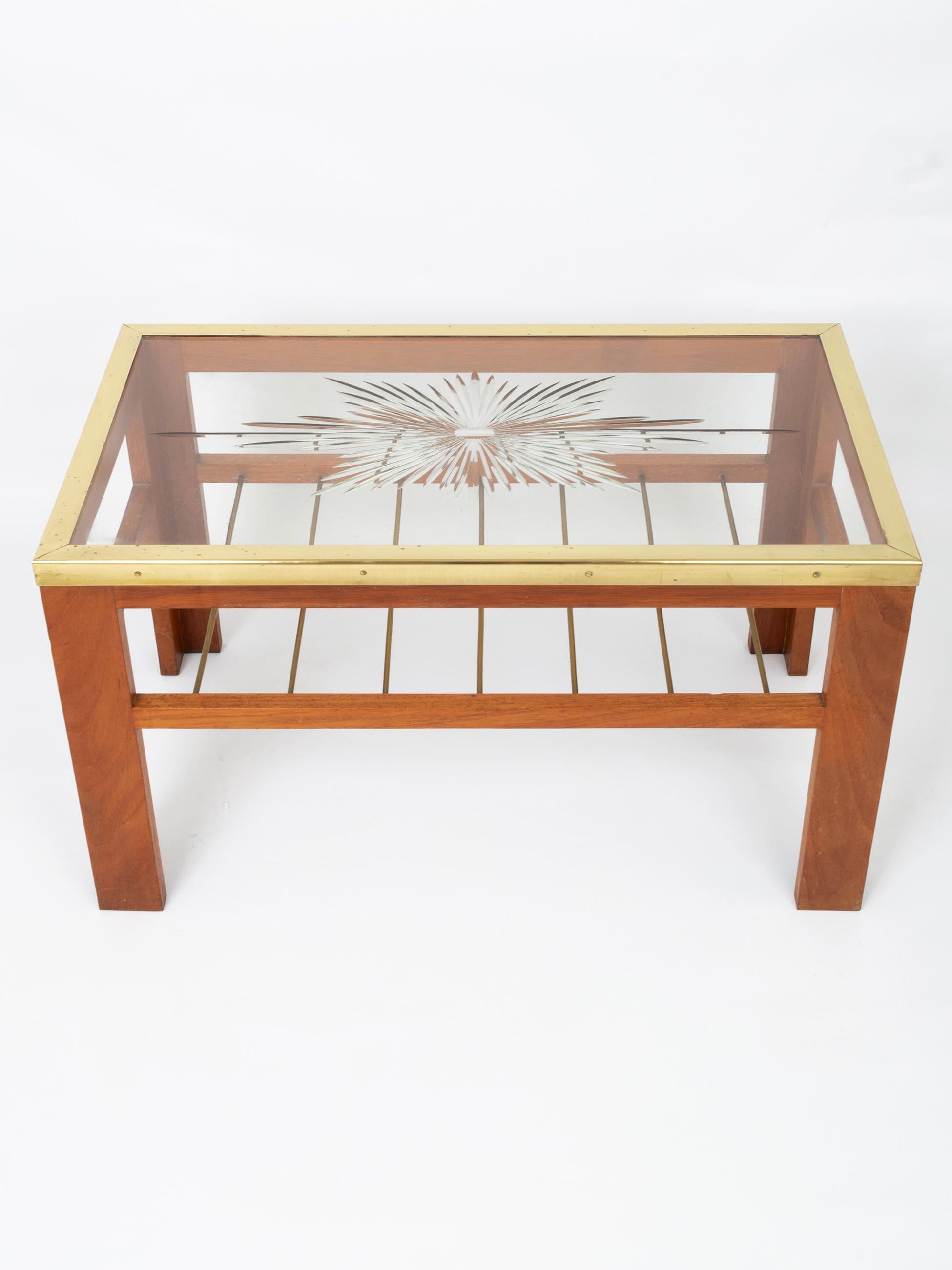 glass top display coffee table