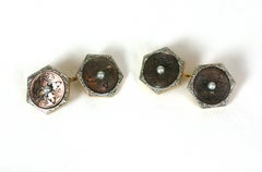 Art Deco Etched Mother of Pearl Cufflinks