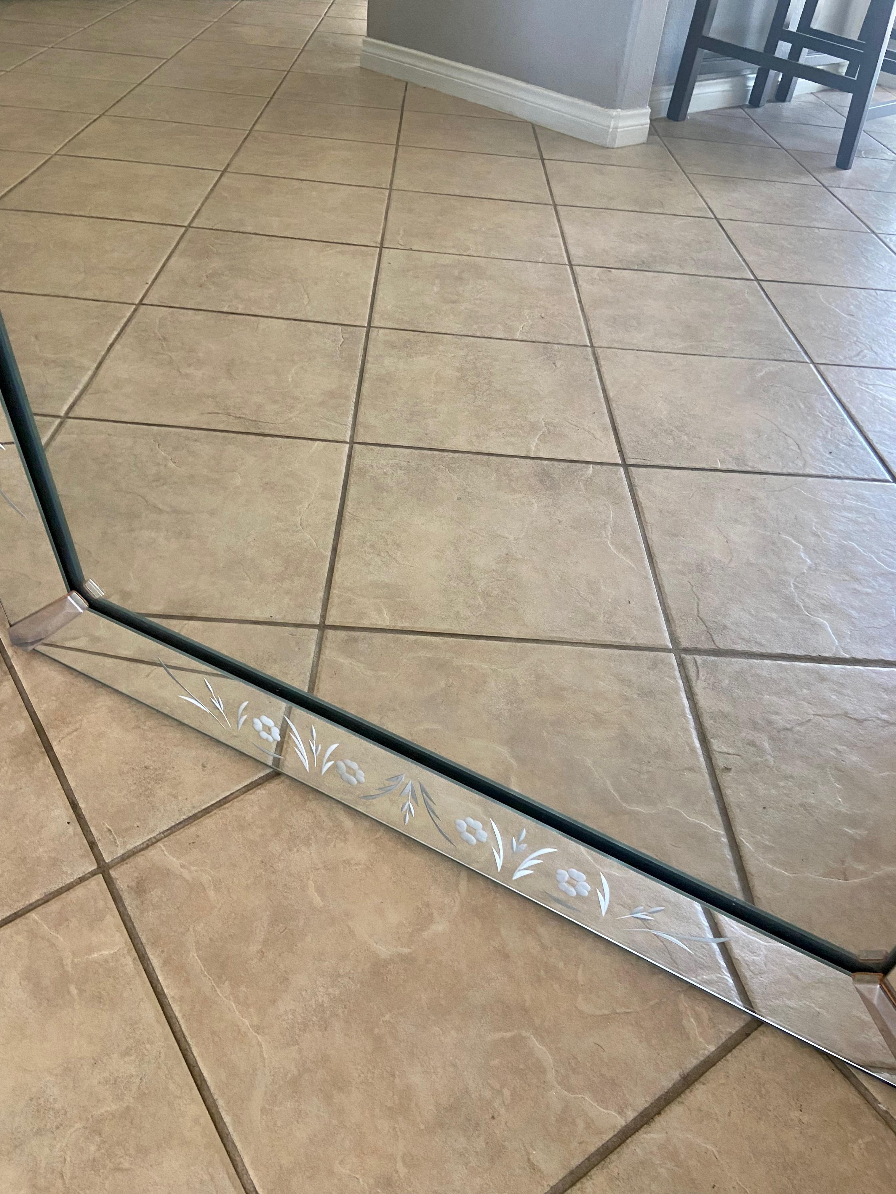 Art Deco Etched Shadow Box Wall Mirror 2