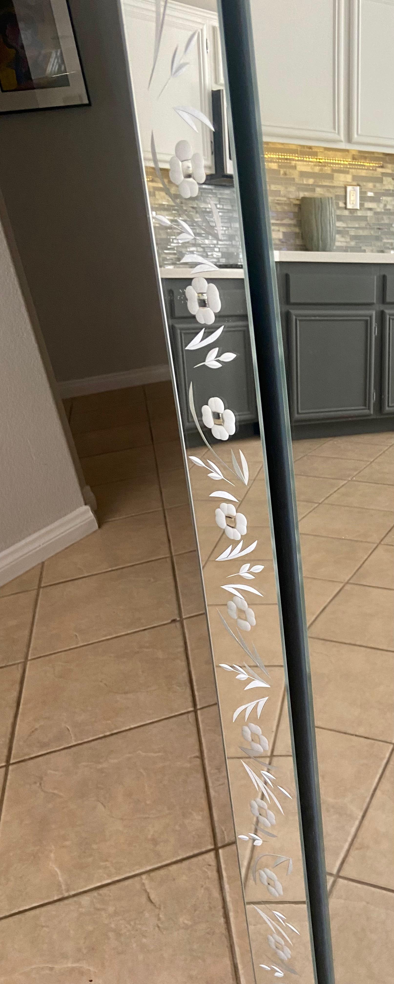 Art Deco Etched Shadow Box Wall Mirror 3