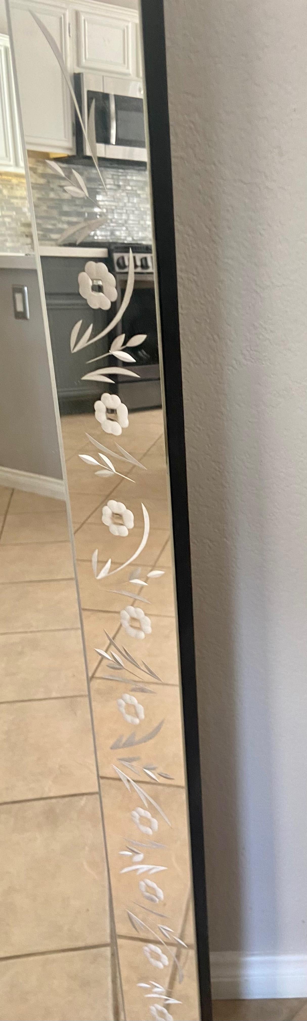 Art Deco Etched Shadow Box Wall Mirror 5