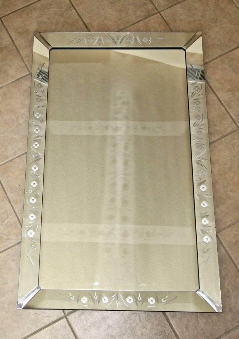 Art Deco Etched Shadow Box Wall Mirror at 1stDibs