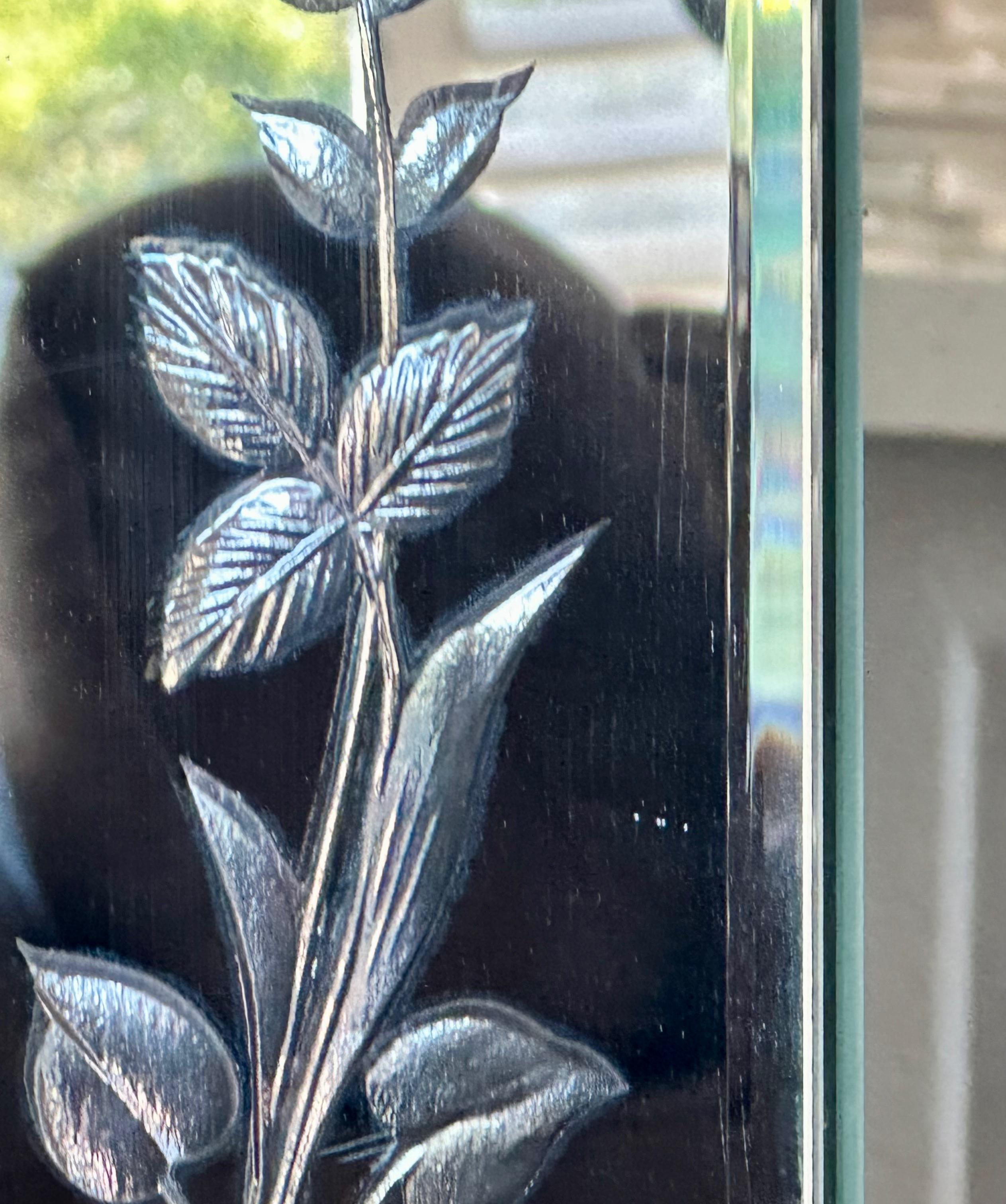Art Deco Etched Shadow Box Wall Mirror For Sale 9
