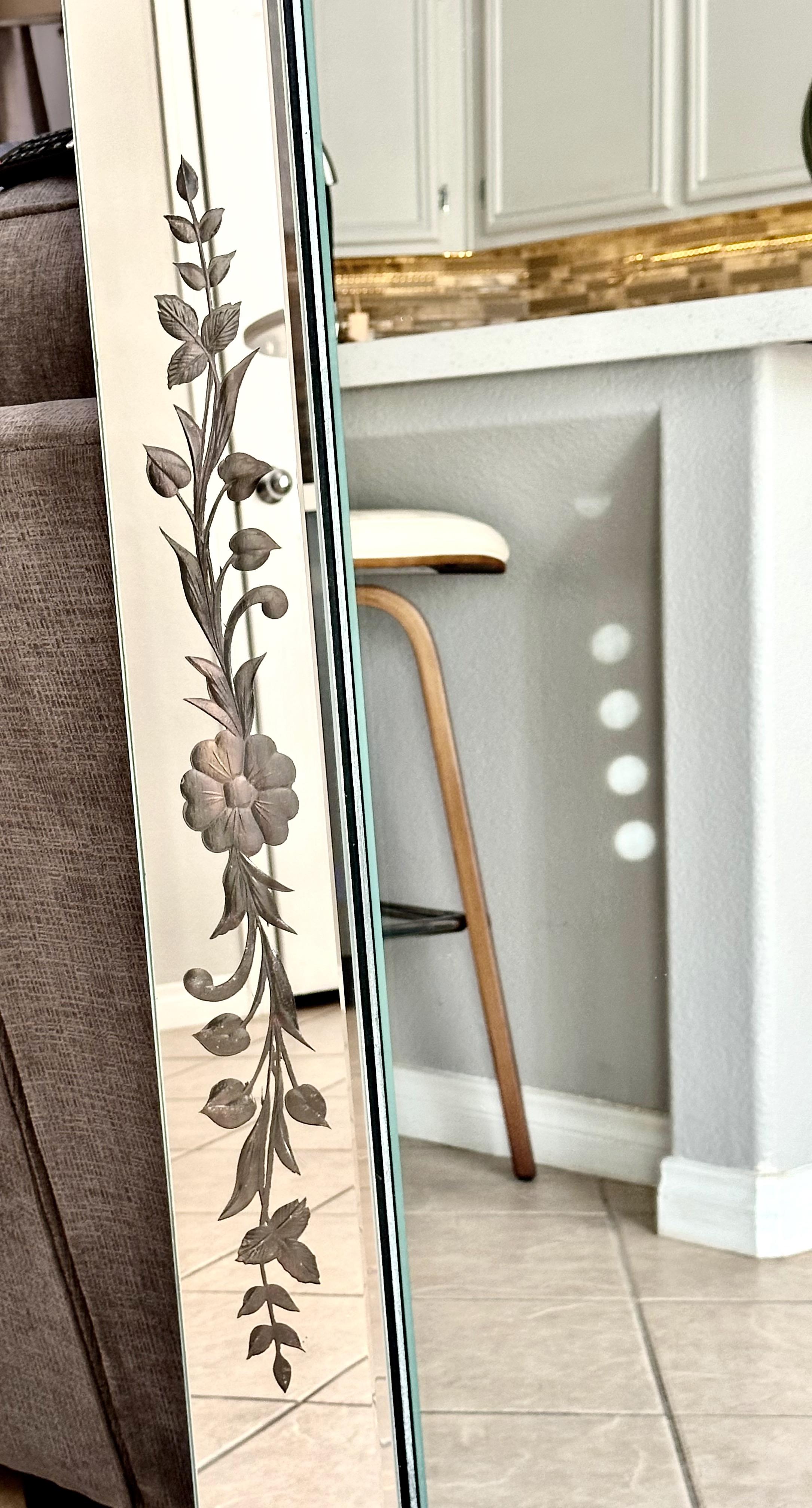 Art Deco Etched Shadow Box Wall Mirror For Sale 10
