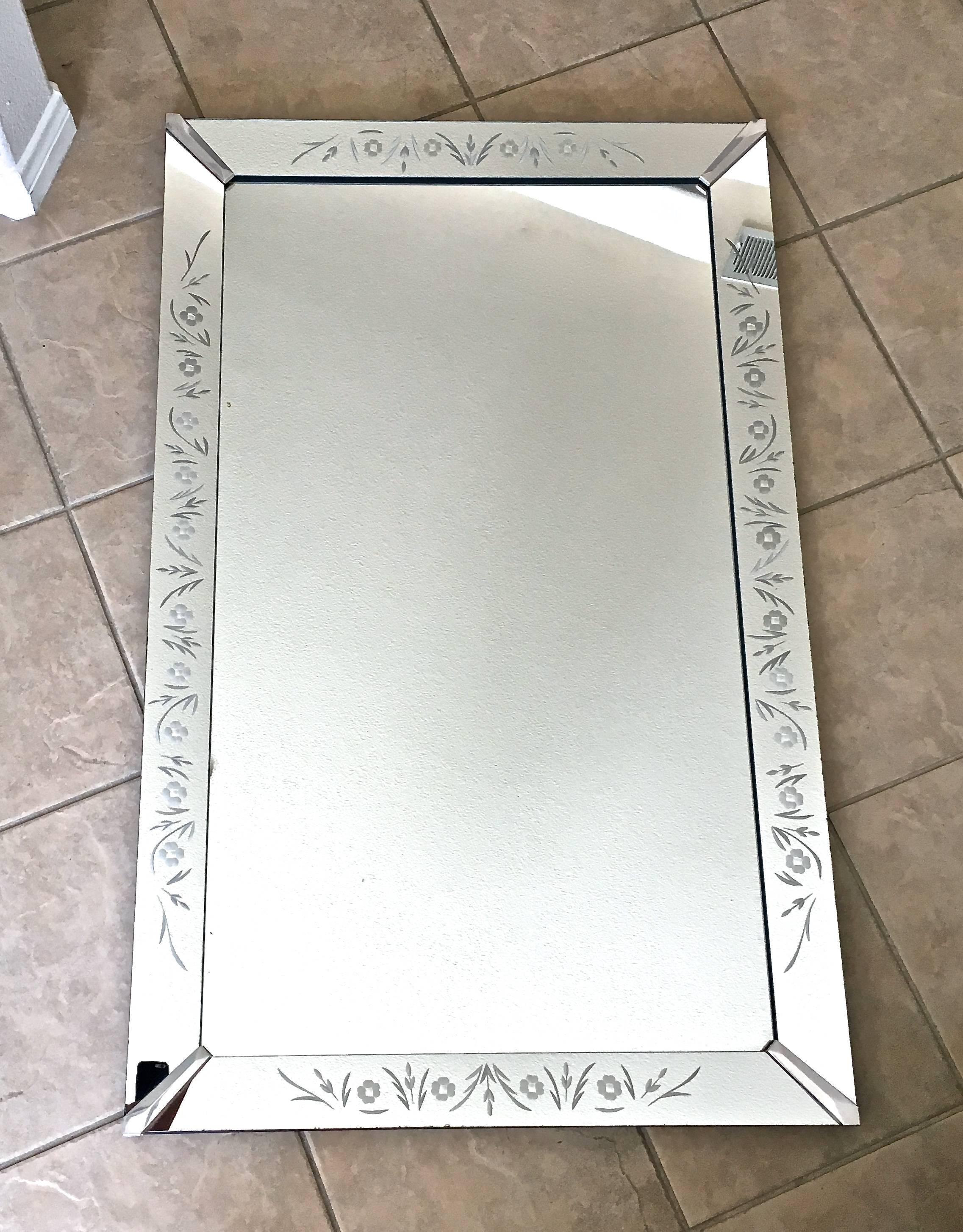 art deco etched mirror