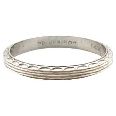 Art Deco Eternity Band Wedding Ring 14K Bluebird Originale 1930's New Old Stock