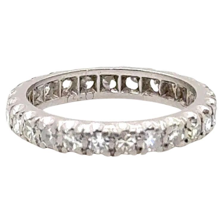 Art Deco Eternity Diamond Wedding Ring Platinum Anniversary Band .75ct Original  en vente