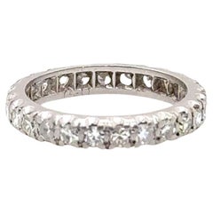 Vintage Art Deco Eternity Diamond Wedding Ring Platinum Anniversary Band .75ct Original 