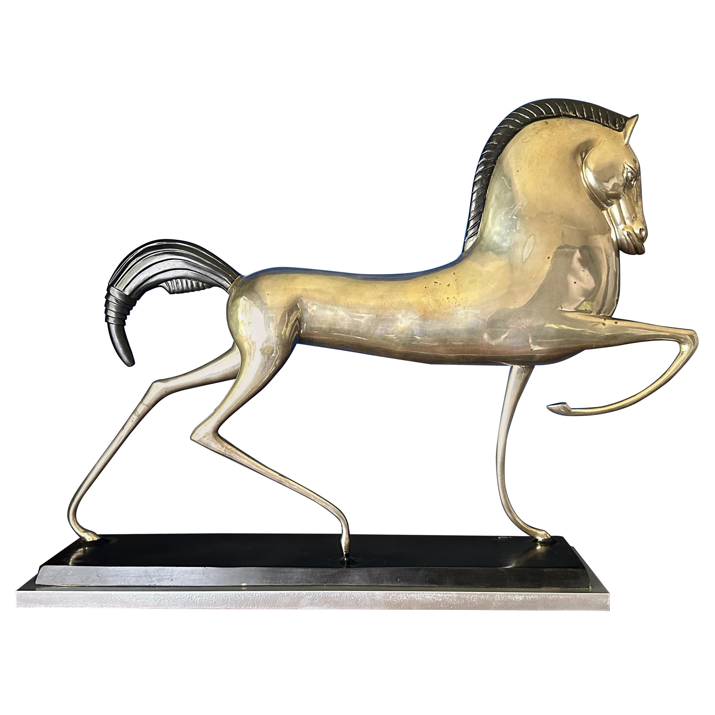 Art Deco Etruscan Horse Sculpture by Boris Lovet-Lorski, Bronze