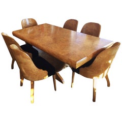Art Deco European Birch Dining Suite Table and Chairs