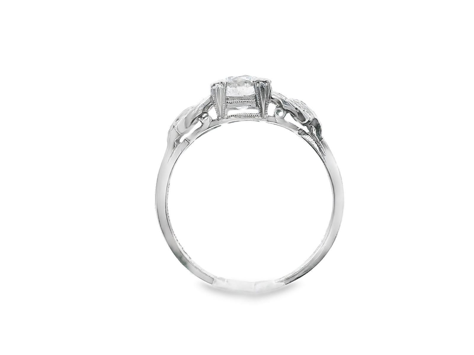 Verlobungsring im Art déco-Stil mit Diamanten im europäischen Schliff und GIA-Bericht im Angebot 4