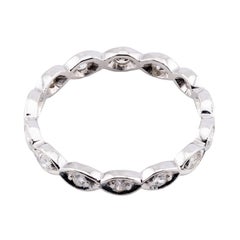 Art Deco European Cut Diamond Eternity Band in Platinum Size 9