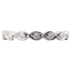 Antique Art Deco European Cut Diamond Eternity Band in Platinum Size 9