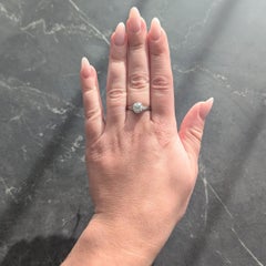 Art Deco European Diamond 18 Karat White Gold Antique Fanning Engagement Ring