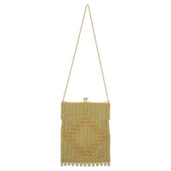 Art Deco Evening Bag Made of Gold Mesh with Sapphires